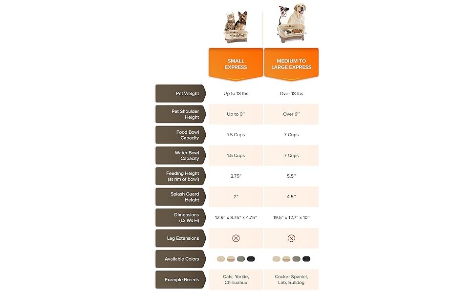 Express Size Chart for Dogs