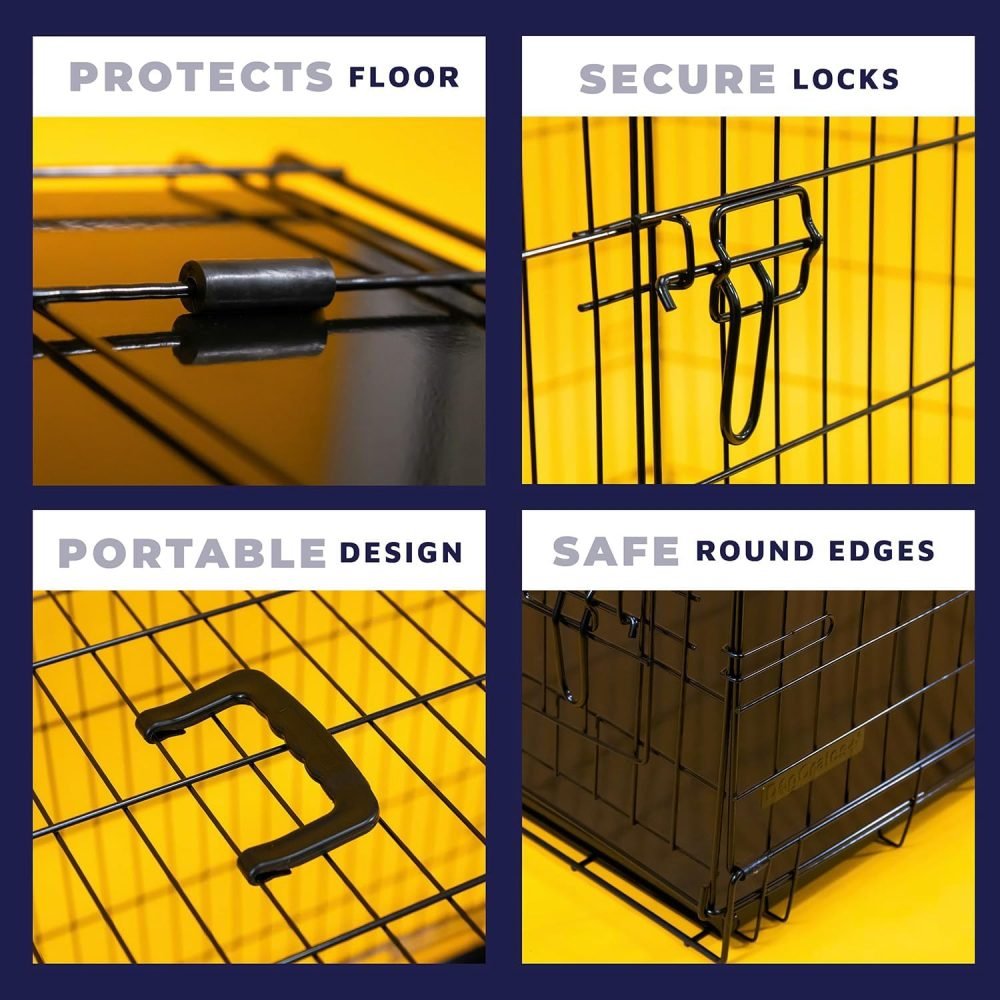 Dog Puppy Cage Folding 2 Door Crate