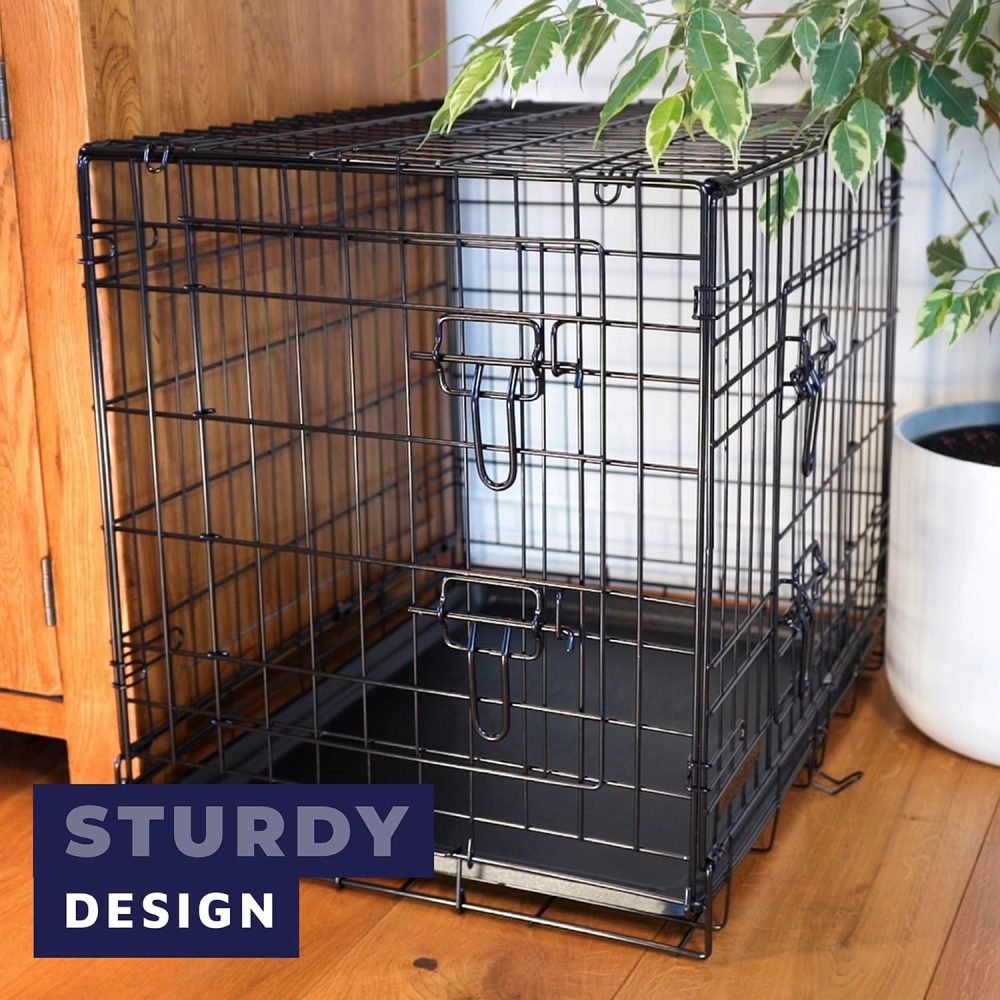 Dog Puppy Cage Folding 2 Door Crate