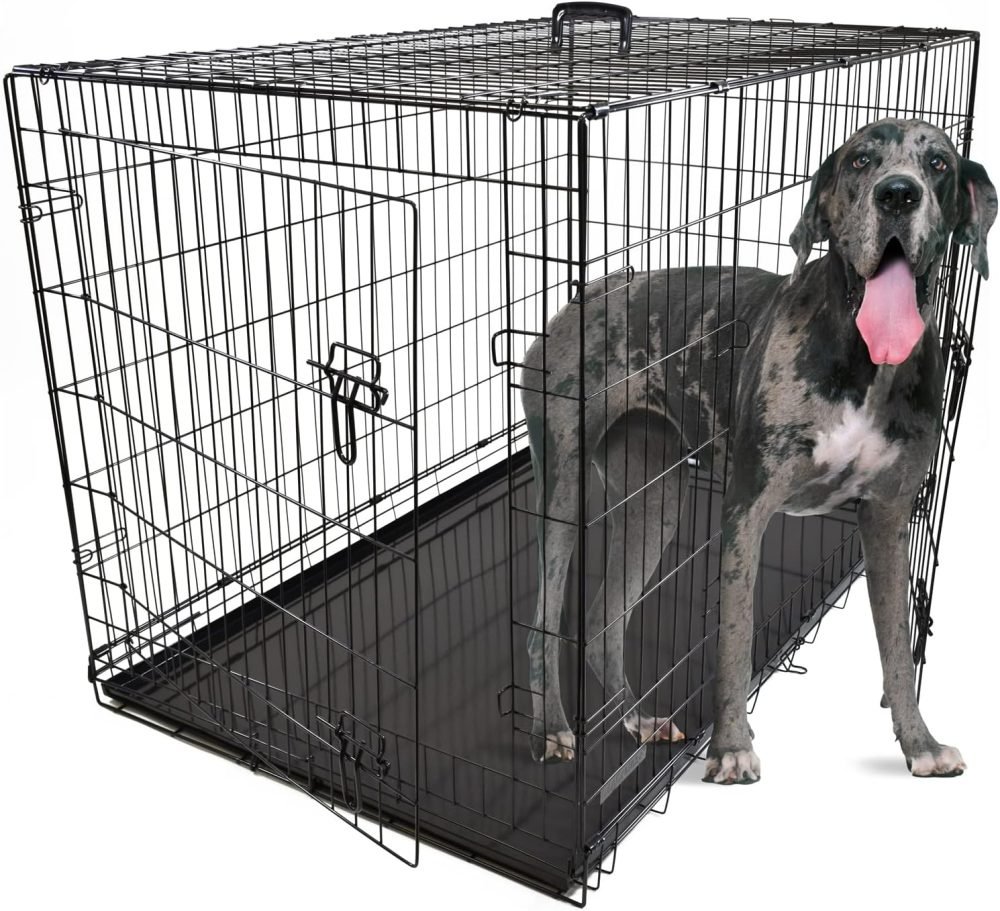 Dog Puppy Cage Folding 2 Door Crate