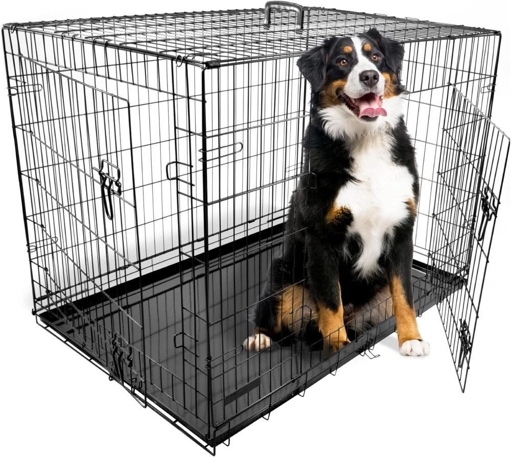 Dog Puppy Cage Folding 2 Door Crate