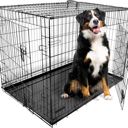 Dog Puppy Cage Folding 2 Door Crate
