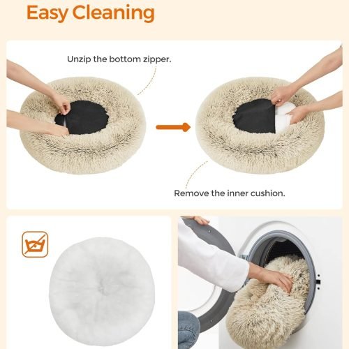 Fluffy Calming Pet Bed with Washable Cover