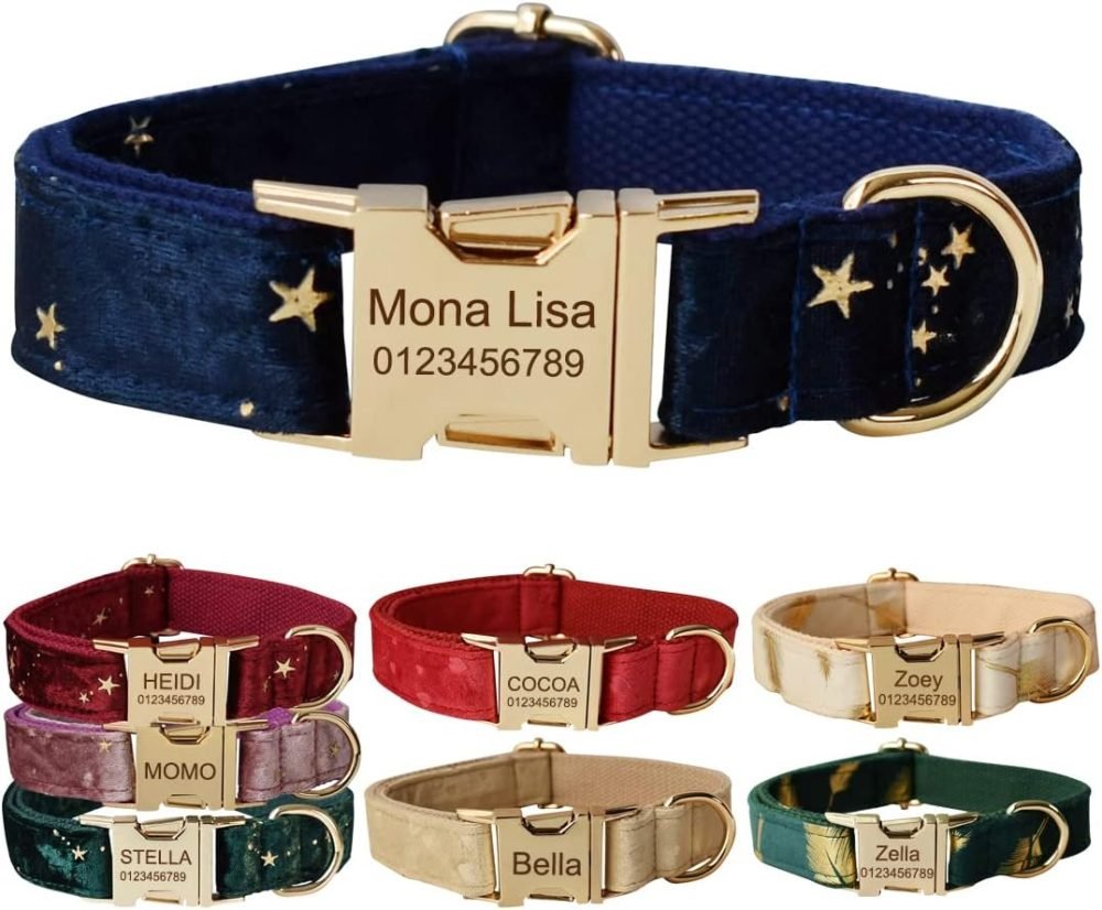 Personalised Dog Collar With Metal Buckle, Customized Pet Tags