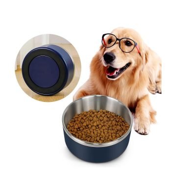 IKITCHEN Dog Bowl for Food and Water, 64 Oz Stainless Steel Pet Feeding Bowl