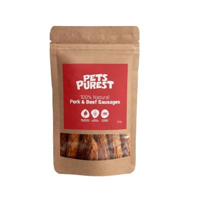 Dogs, Pets Purest Natural Dog Treat Chews – 100% Healthy Air-Dried Pork & Beef Sausage Meat Treats