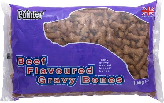Pointer – Beef Flavoured Gravy Bones, Beefy Dog Treats, Tasty Gravy Dog Bones, 1.5kg
