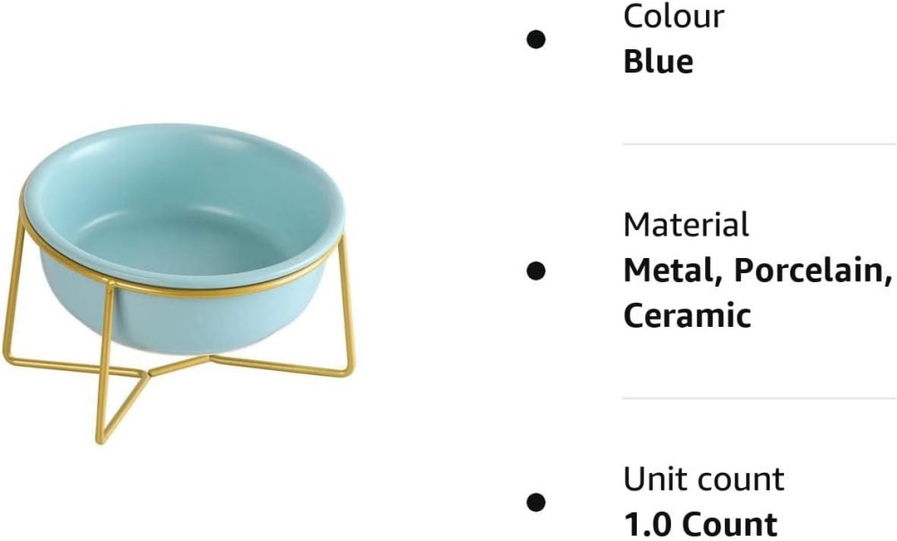 Ceramic Dog Bowls Elevated Tilted - Raised Dog Bowl with Metal Stand
