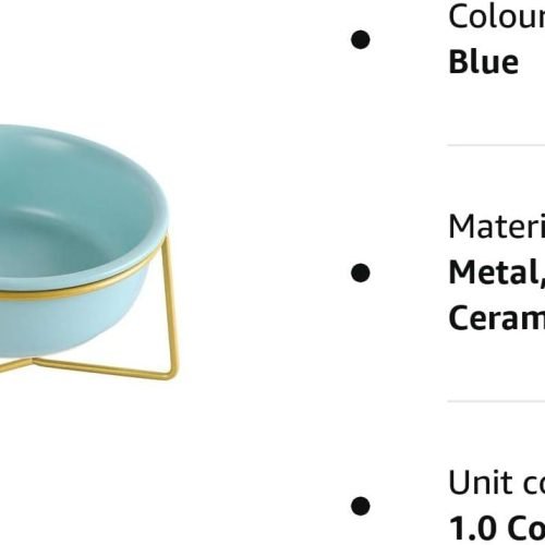 Ceramic Dog Bowls Elevated Tilted - Raised Dog Bowl with Metal Stand