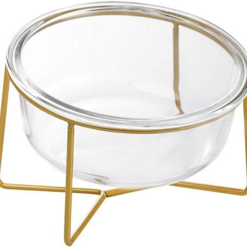 Ceramic Dog Bowls Elevated Tilted - Raised Dog Bowl with Metal Stand