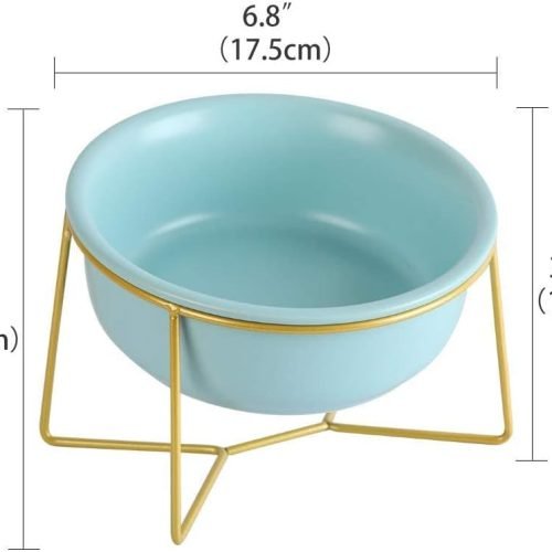 Ceramic Dog Bowls Elevated Tilted - Raised Dog Bowl with Metal Stand