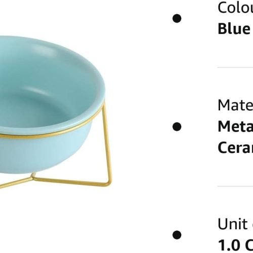 Ceramic Dog Bowls Elevated Tilted - Raised Dog Bowl with Metal Stand