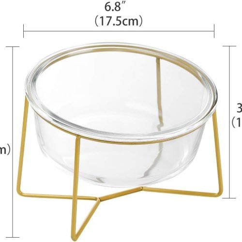 Ceramic Dog Bowls Elevated Tilted - Raised Dog Bowl with Metal Stand