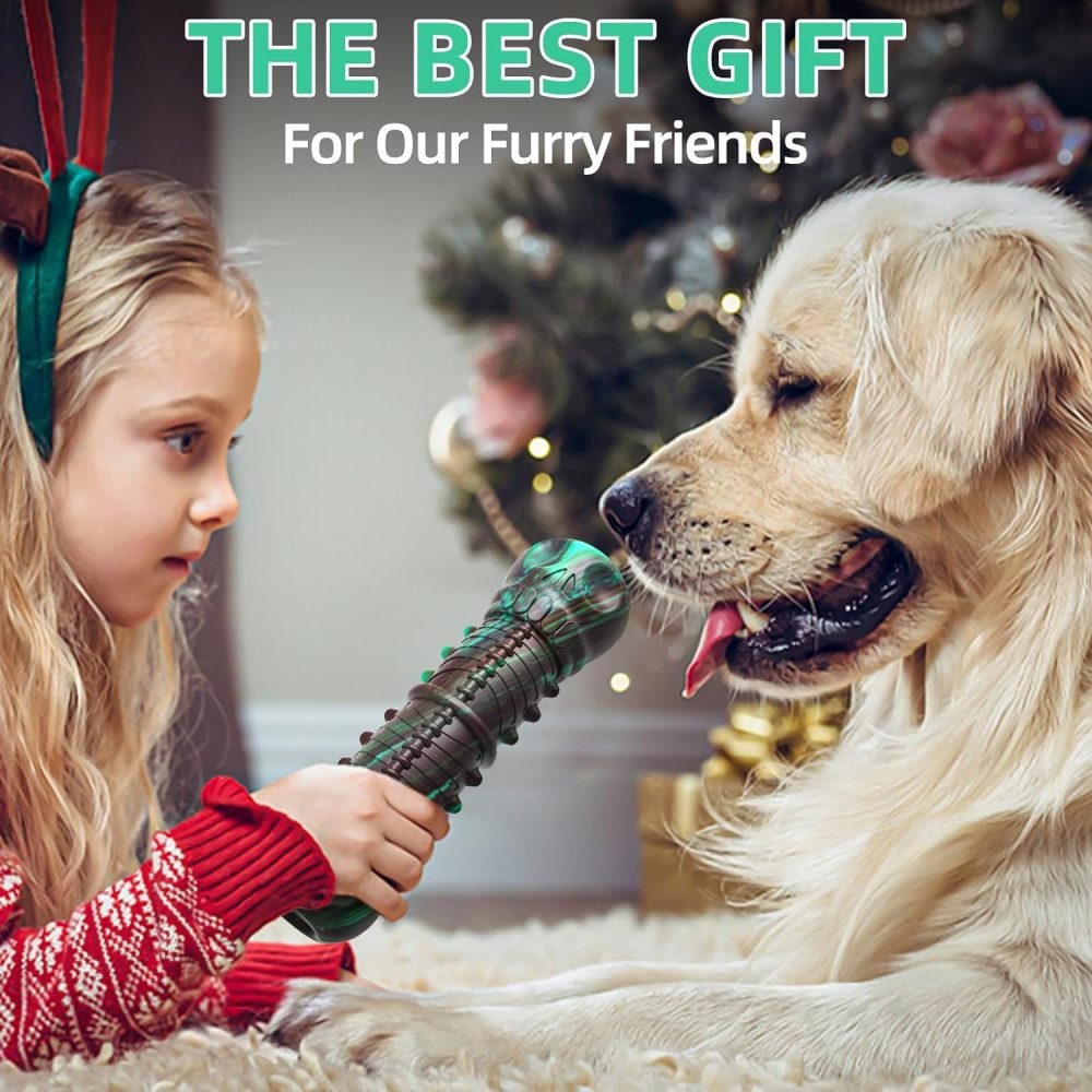 HETOO Dog Toys, Indestructible Tough Squeaky Dog Chew