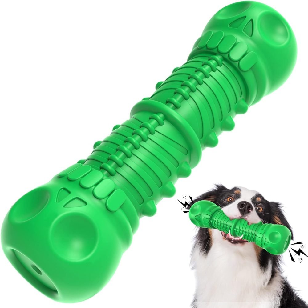 HETOO Dog Toys, Indestructible Tough Squeaky Dog Chew
