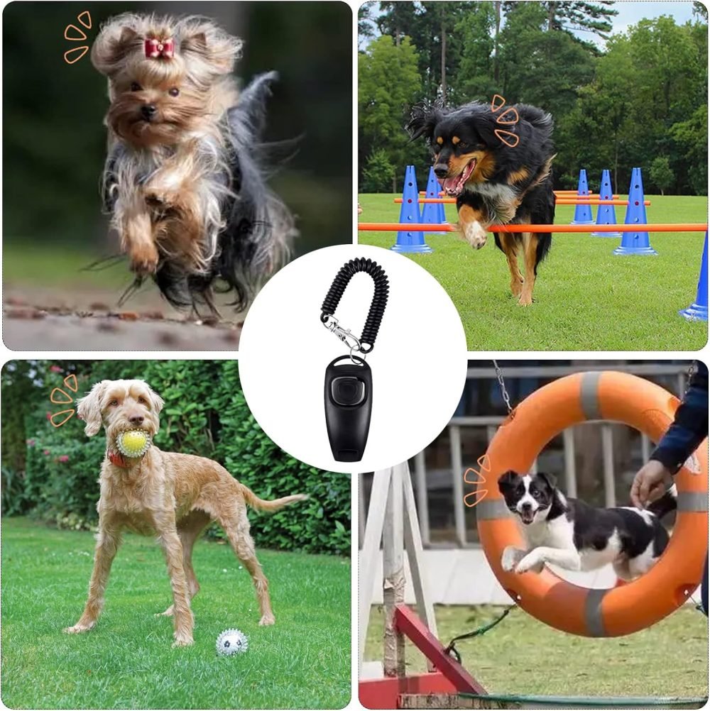 2pcs Dog Whistle - Dog Training Clickers - Combined Clicker and Whistle