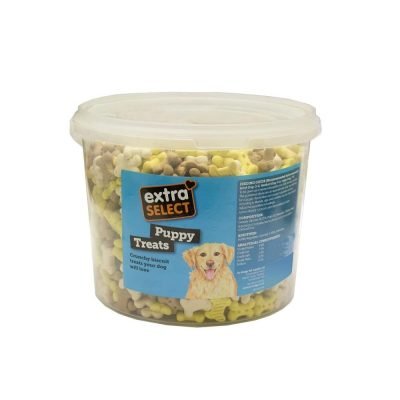Extra Select Puppy Bones Dog Treat Biscuits in a 1ltr Bucket