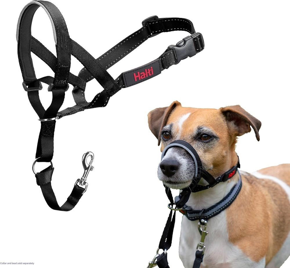 HALTI Headcollar Size 3 Black, UK Bestselling Harness to Stop Pulling on the Lead