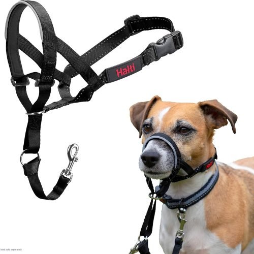 HALTI Headcollar Size 3 Black, UK Bestselling Harness to Stop Pulling on the Lead