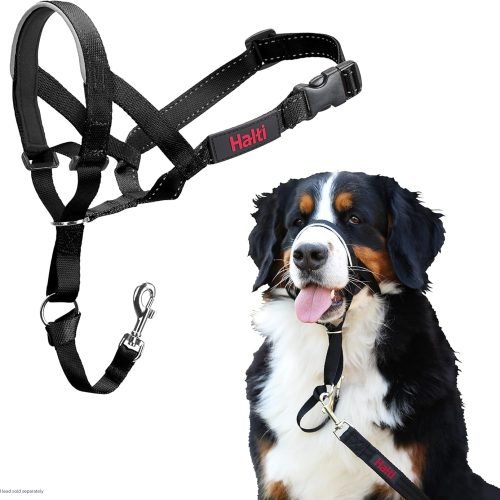 HALTI Headcollar Size 3 Black, UK Bestselling Harness to Stop Pulling on the Lead