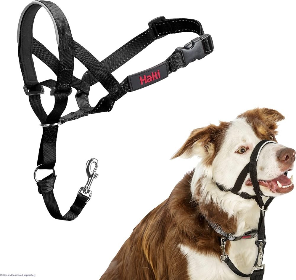 HALTI Headcollar Size 3 Black, UK Bestselling Harness to Stop Pulling on the Lead