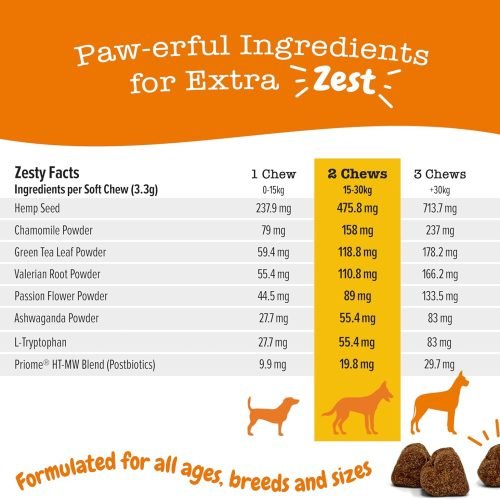 Zesty Paws Calming Treats for Dogs Supplement for Dogs | Dog Anxiety Relief | Relaxation, Stress & Separation