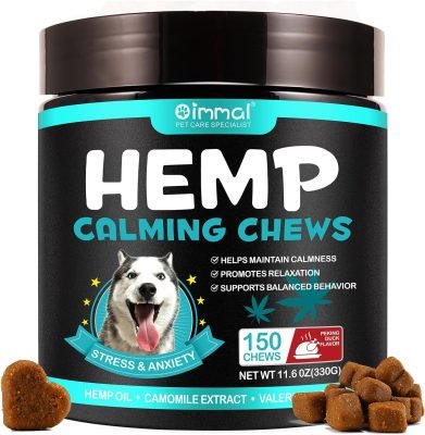 HUALIJIA Calming Treats For Dogs, 150 Count Hemp Calming Chews for Dogs