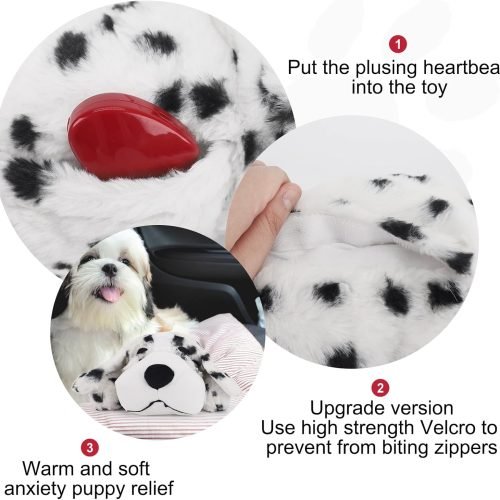 IFOYO Puppy Heartbeat Stuffed Toy, Puppy Calming Create Training Sleep Aid Behavioral Aid Dog Toys Pet Anxiety Relief and Calming Aid (Black)