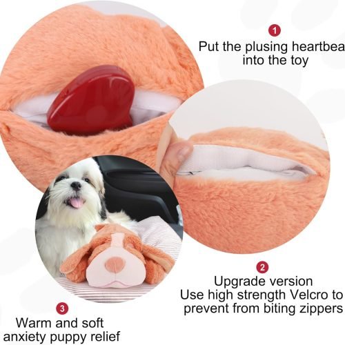 IFOYO Puppy Heartbeat Stuffed Toy, Puppy Calming Create Training Sleep Aid Behavioral Aid Dog Toys Pet Anxiety Relief and Calming Aid (Black)