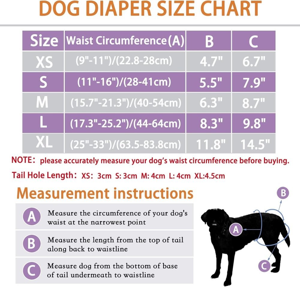 COMSLE Dog Nappies Female X Small 3 Pack, Dog Period Heat Pants in Season, Super Absorbent & Adjustable Sanitary Reusable Doggy Puppy Diapers