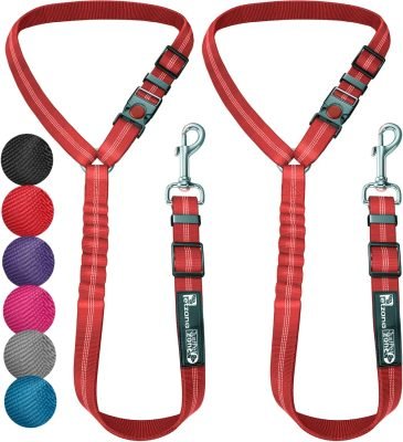 Comfortable Dog Seat Belt Harness for Car – 2-in-1 Leash and Restraint Secures to Headrest