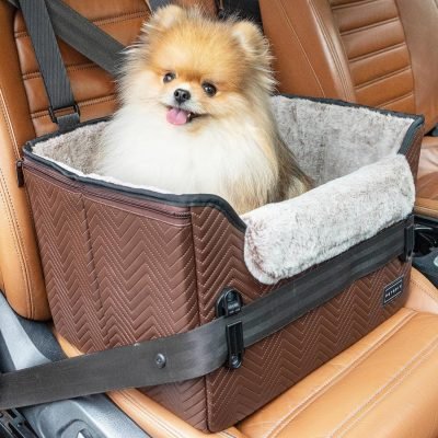 PETSFIT Small Dog Car Seat with Safety Belt Attachment Buckles