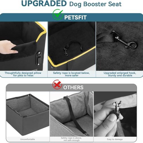 PETSFIT Small Dog Car Seat with Safety Belt Attachment Buckles