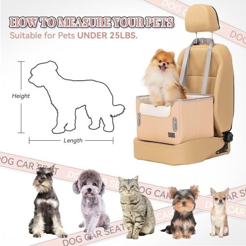 PETSFIT Small Dog Car Seat with Safety Belt Attachment Buckles