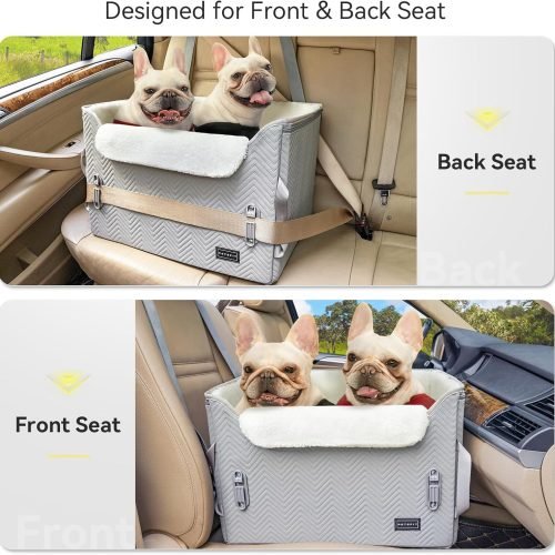 PETSFIT Small Dog Car Seat with Safety Belt Attachment Buckles