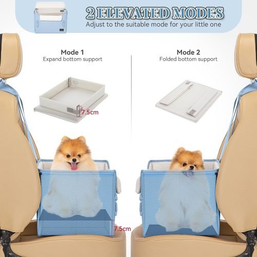 PETSFIT Small Dog Car Seat with Safety Belt Attachment Buckles