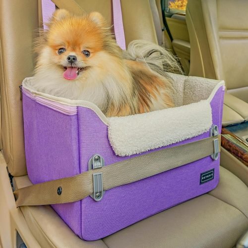 PETSFIT Small Dog Car Seat with Safety Belt Attachment Buckles