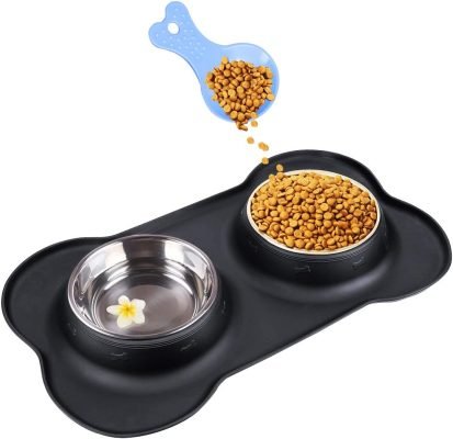 Double Dog Bowls- Stainless Steel 350ml/Bowl Puppy Water and Food Bowl