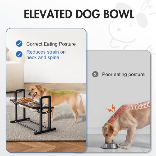 MEWOOFUN Raised Dog Bowl for Large Medium Size Dogs