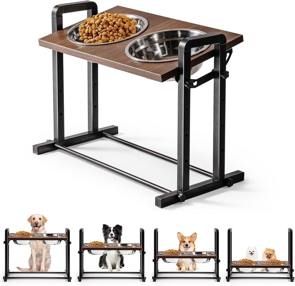 MEWOOFUN Raised Dog Bowl for Large Medium Size Dogs