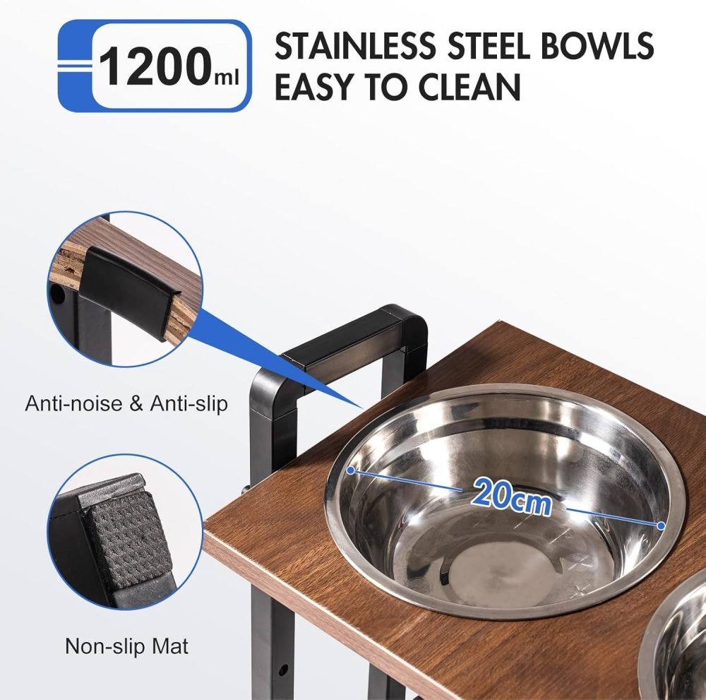 MEWOOFUN Raised Dog Bowl for Large Medium Size Dogs