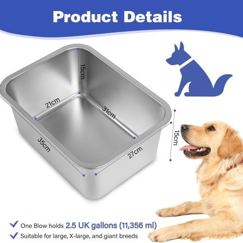 Sbayool 11.4 L Stainless Steel Dog Bowls