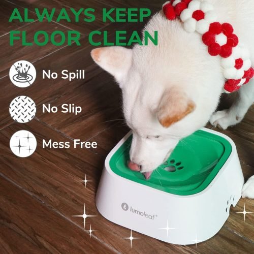 LumoLeaf 135oz No Spill Dog Water Bowl