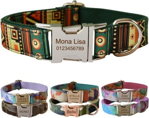 Personalised Dog Collar with Metal Buckle