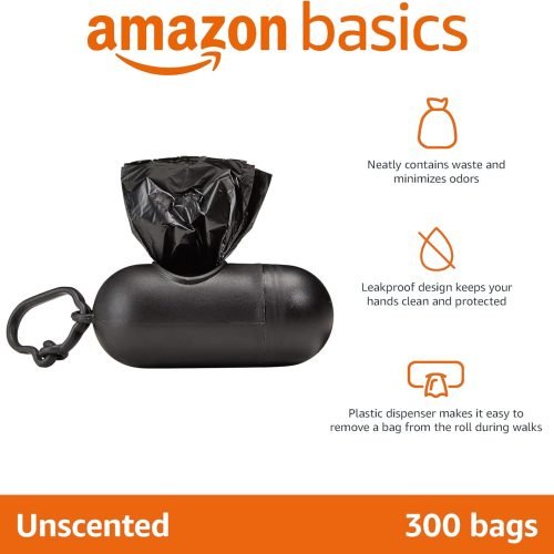 Dog-Waste Bags With Dispenser and Lead Clip