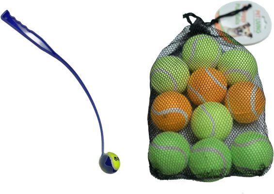 1ABOVE Dog Ball Launcher Thrower + 10 Dog pet balls