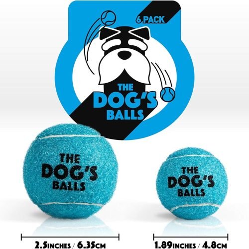 The Little Dog's Balls, Dog Tennis Balls, 6-Pack Small Blue Dog Toy, Strong Dog & Puppy Tennis Ball