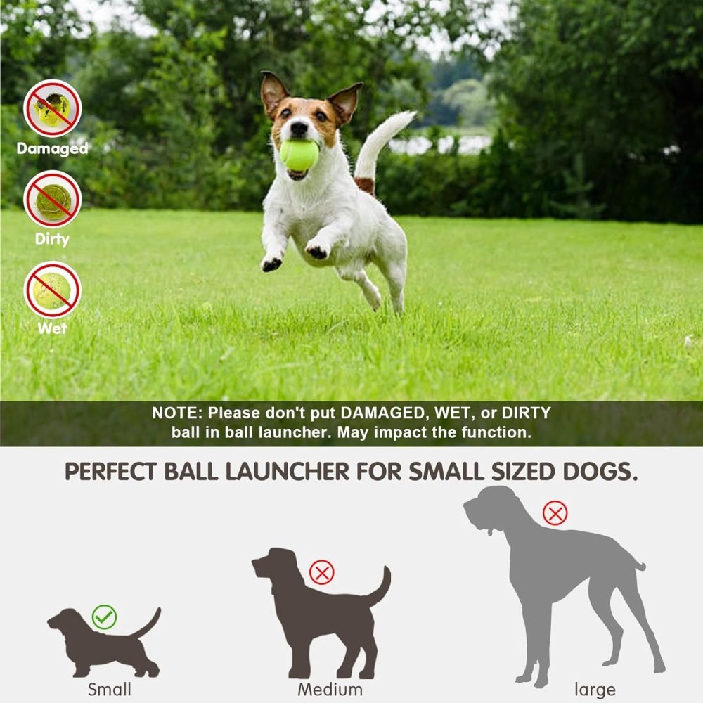 Grezea Automatic Dog Ball Launcher, Puppy Ball Thrower Machine with 10-30 Ft Launch Distance