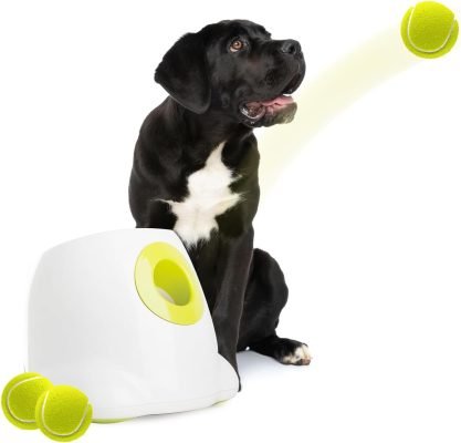 ALL FOR PAWS Automatic Dog Ball Launcher with 3pcs 5 cm Tennis Balls