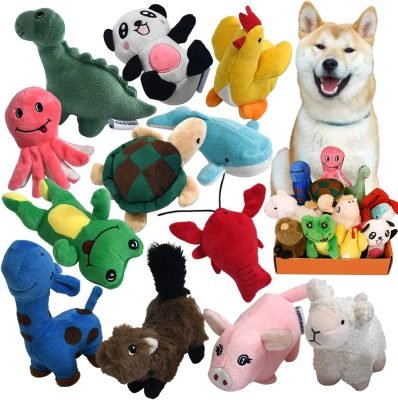 LEGEND SANDY Squeaky Plush Dog Toy Pack for Puppy
